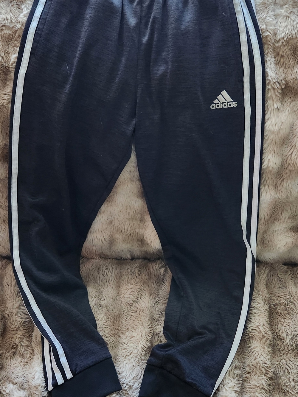 adidas Black Joggers with White Side Stripes